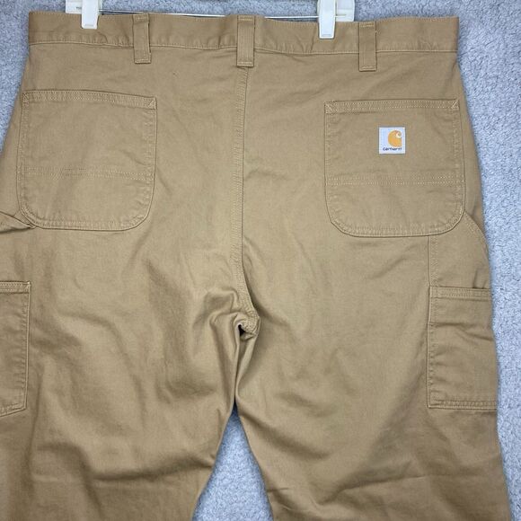 Carhartt Pants Mens 42x32 Loose Fit Canvas Carpenter Jean B324 Beige Tan Rugged - Picture 11 of 16